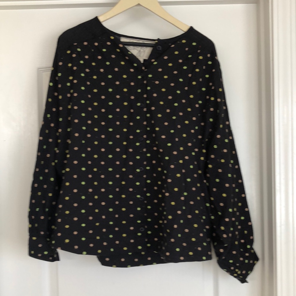 Ace & Jig Birdie blouse black dot size medium